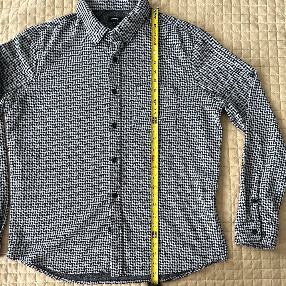 Express Houndstooth Stretch Button-Down Shirt Men… - image 7
